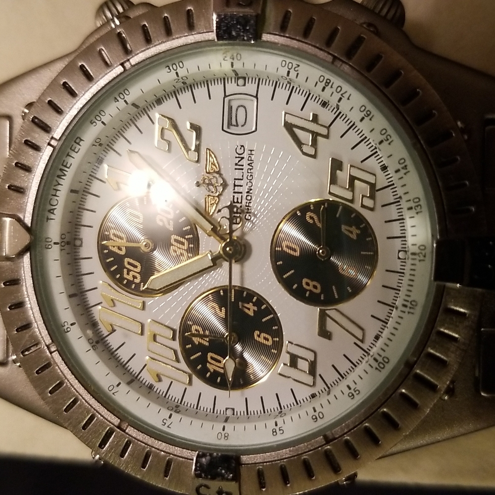Breitling Chronograph A13050.1 Stainless Automatic White Dial Swiss Watch